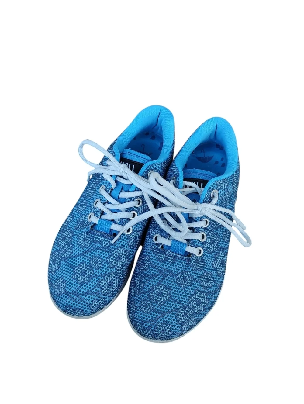NOBULL Turquoise Floral Knit Lace-Up Athletic Shoes